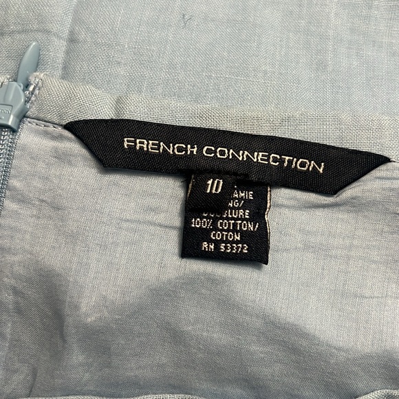 French Connection Cotton Blue Embroidered Skirt Size 10 - Picture 4 of 5